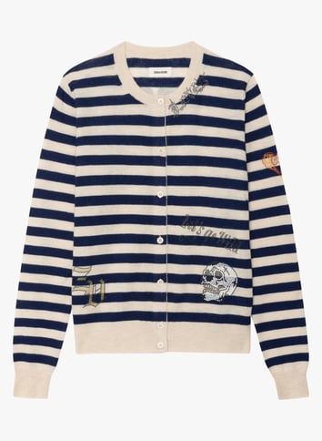 Cardigan droit en cachemire ZADIG&VOLTAIRE Bleu